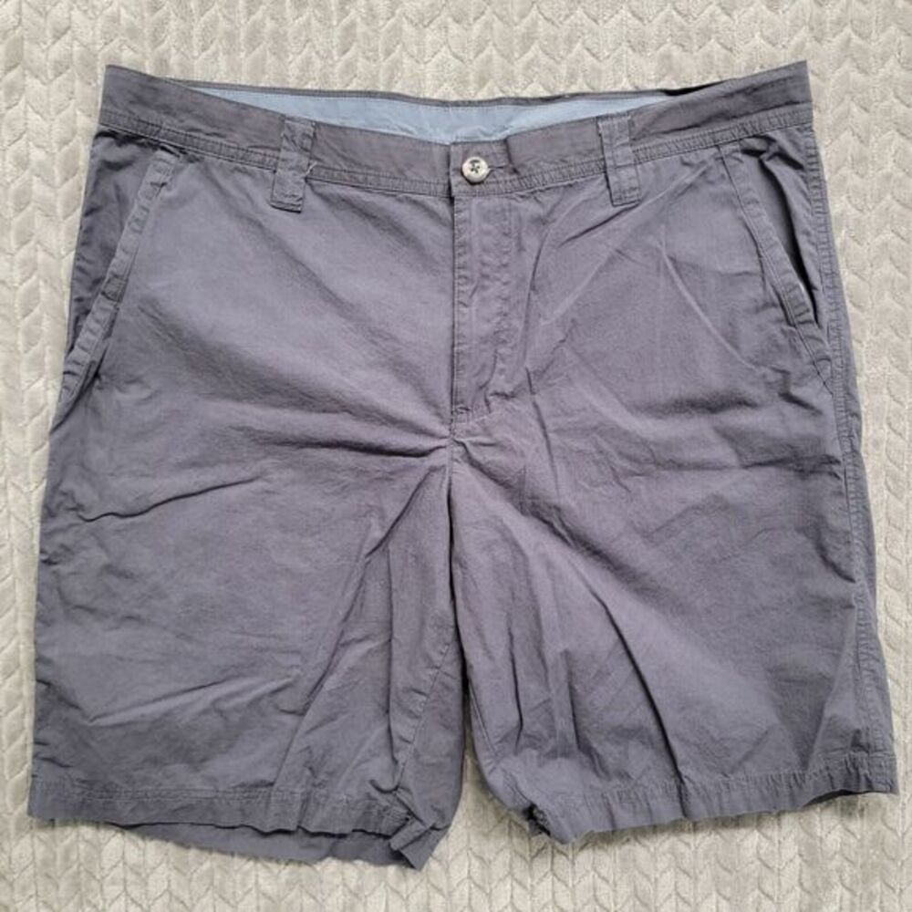 Columbia Sportswear Washed Out Shorts Men's Size 36 Blue Flat Front Chino‎